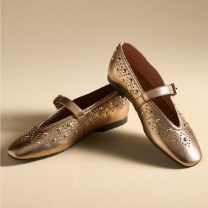 Bibi Lou Studded Mary Jane Flats | Bronze | 
Size: US 10-10.5 / EU 41